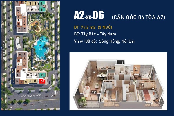 CĂN GÓC 06 TÒA A2 Masteri Grand Avenue Cổ Loa